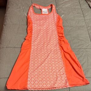Lola Orange and White Patterned Mini Dress